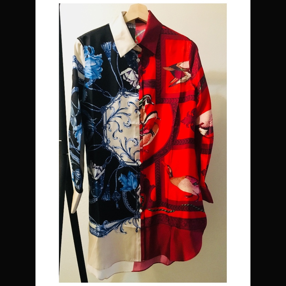 Printed 100% Silk Shirt